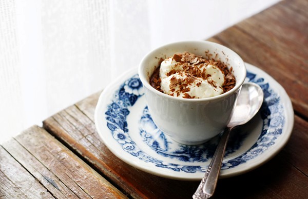 Chocolate and raspberry pot de crème