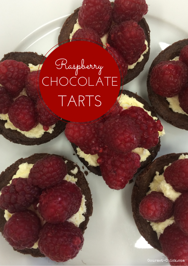 Chocolate and raspberry tarts