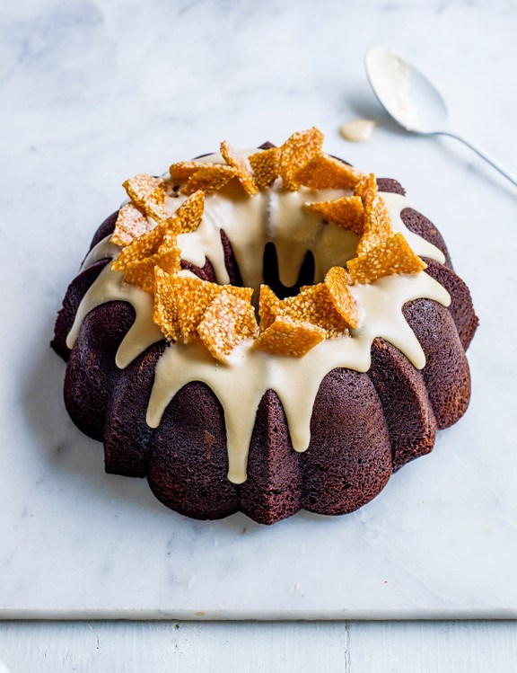 Chocolate and tahini bundt