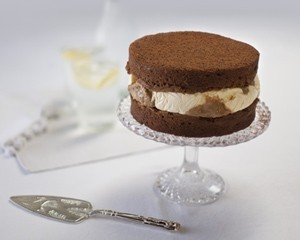 Chocolate and toffee ice-cream cake