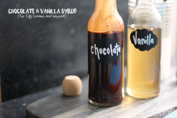 Chocolate and vanilla egg creams