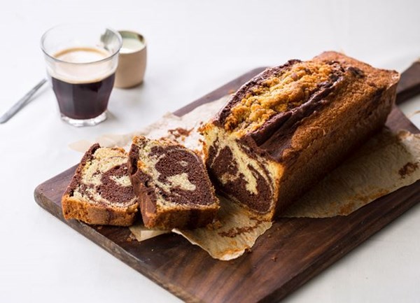 Chocolate and vanilla marble cake