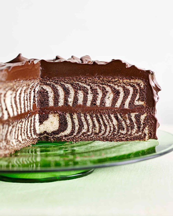 Chocolate-and-vanilla zebra cake