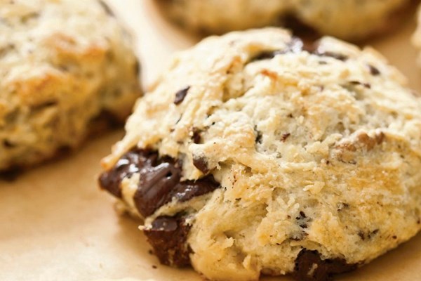 Chocolate and walnut scones