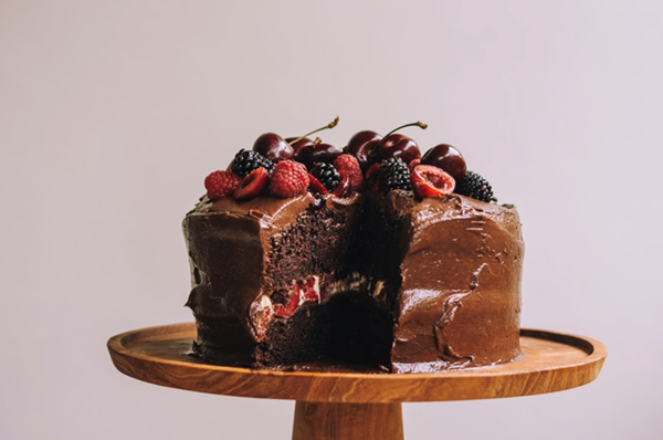 Chocolate and zucchini cake with cream-cheese icing