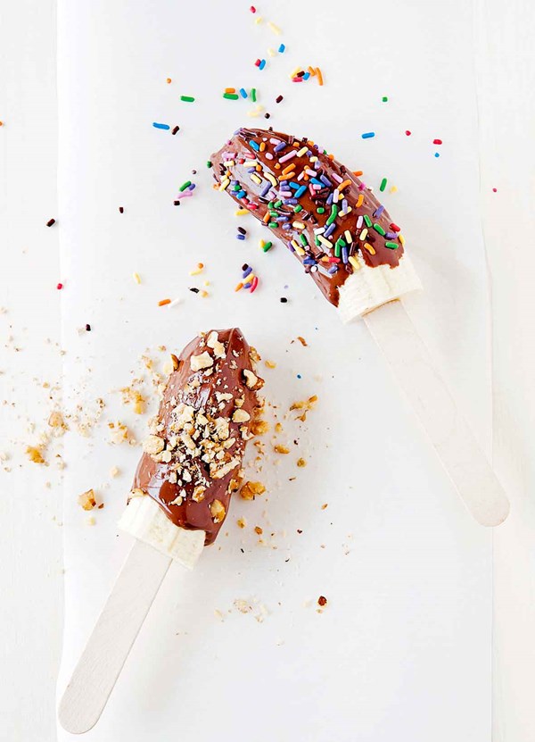 Chocolate banana pops