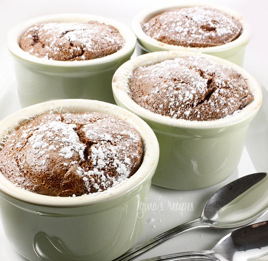 Chocolate banana soufflés