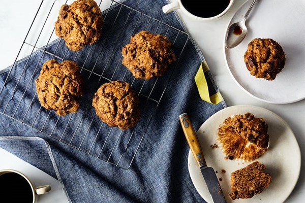 Chocolate banana streusel muffins