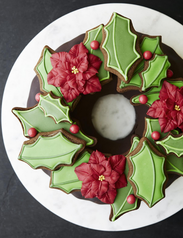 Chocolate biscuit wreath cake
