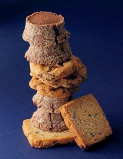 Chocolate biscuits with cocoa nibs