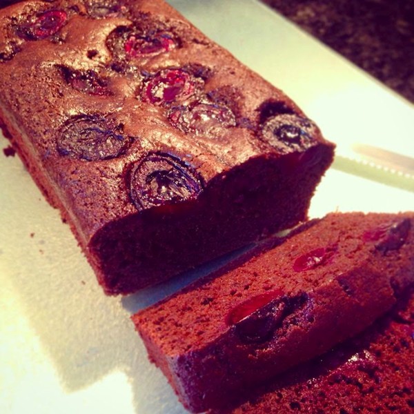 Chocolate, black bean and cherry cake