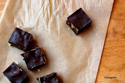 Chocolate “blocks” with fruit and nuts