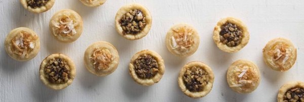 Chocolate bourbon pecan tassies [cream cheese pastry dough]