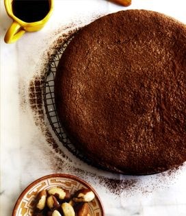 Chocolate, Brazil nut, and coconut cake (Bolo de chocolate com castanha do pará e côco)