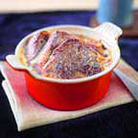 Chocolate brioche pudding