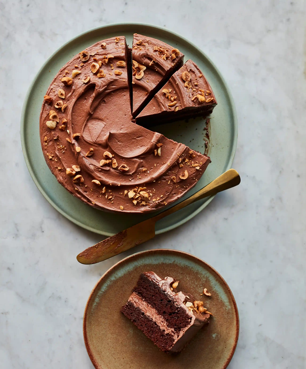 Chocolate, buttermilk and hazelnut cake