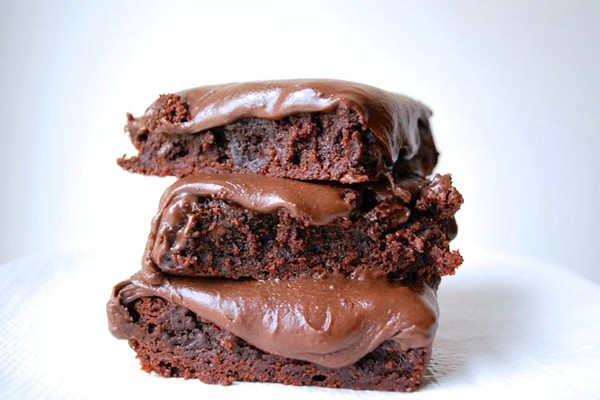 Chocolate buttermilk-frosted brownies