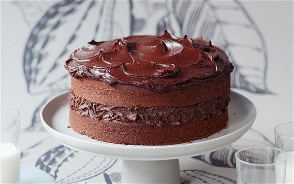 Chocolate cake to have with a glass of milk