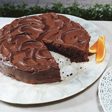 Chocolate cake with chocolate-orange frosting