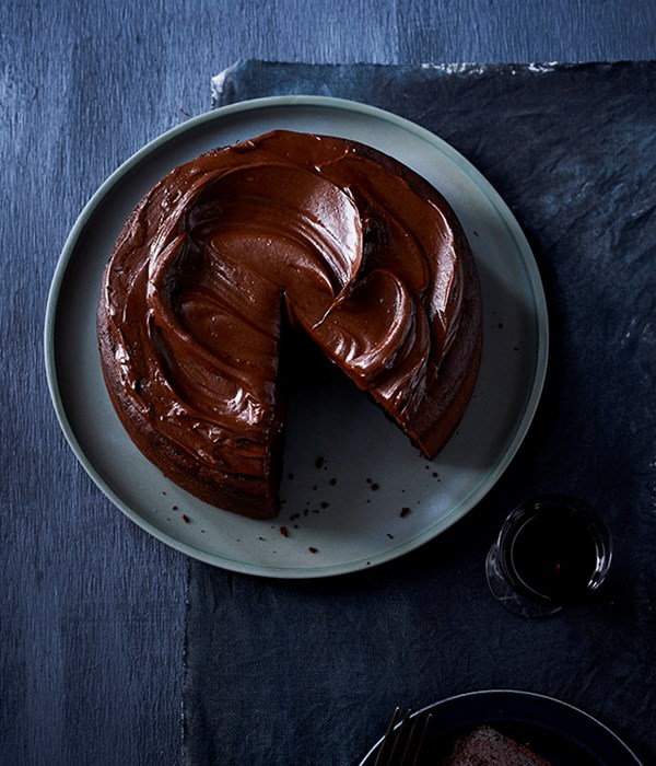 Chocolate cake with fudge icing