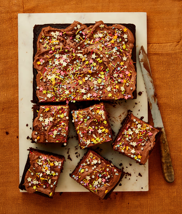 Chocolate cake with sprinkles