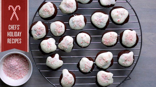 Chocolate candy cane buttons 