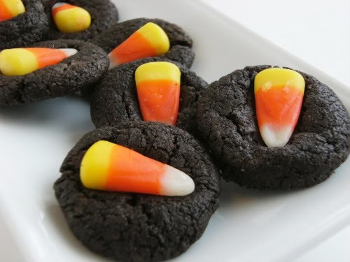 Chocolate candy corn cookies