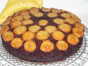 Chocolate-caramel-banana upside-down cake