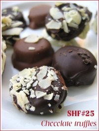 Chocolate-caramel fudge truffles with fleur de sel
