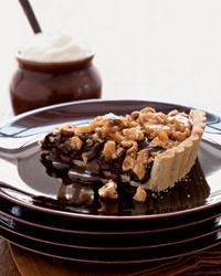 Chocolate-caramel hazelnut tart