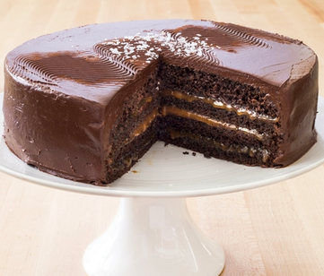 Chocolate-caramel layer cake