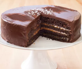 Chocolate-caramel layer cake