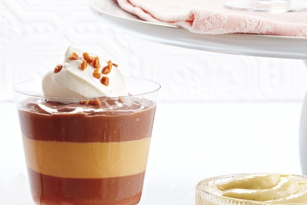 Chocolate caramel layered pudding