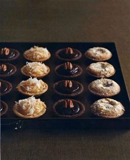 Chocolate caramel pecan tartlets