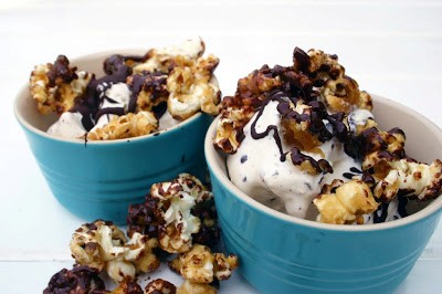 Chocolate caramel salted-popcorn ice-cream
