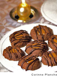 Chocolate caramel thumbprints