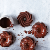 Chocolate, cardamom and coffee mini bundt cakes