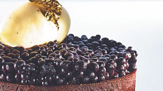 Chocolate caviar tart