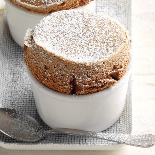 Chocolate cayenne souffles 