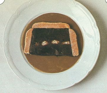 Chocolate charlotte with coffee sauce (Marquise fondante au chocolat)
