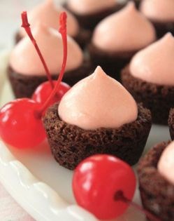 Chocolate cherry brownie kisses