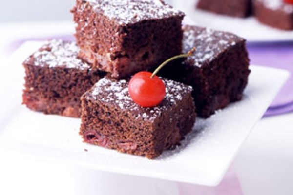 Chocolate cherry cake squares
