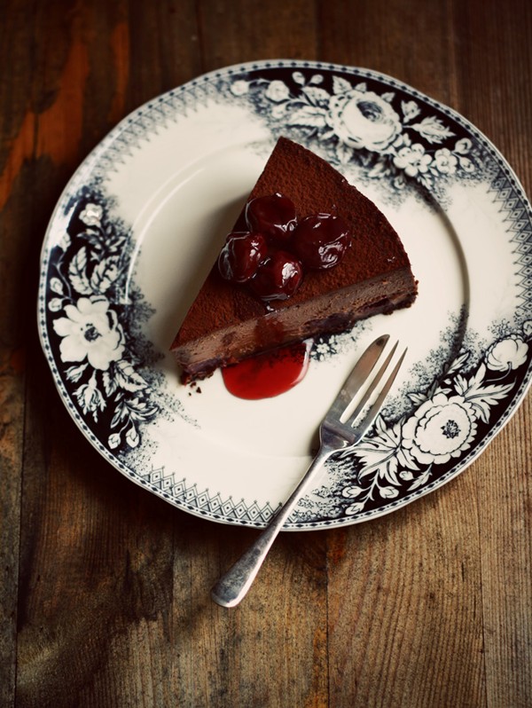 Chocolate cherry cheesecake
