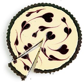 Chocolate-cherry cheesecake tart