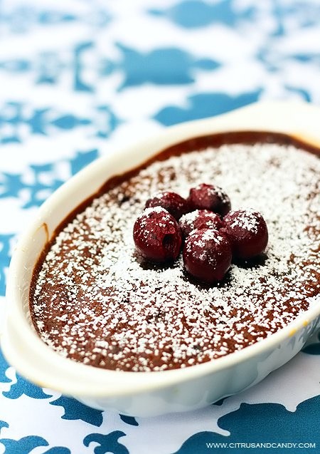 Chocolate cherry clafoutis