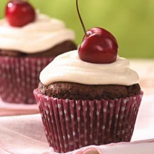 Chocolate-cherry cupcakes