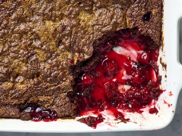 Chocolate cherry dump cake