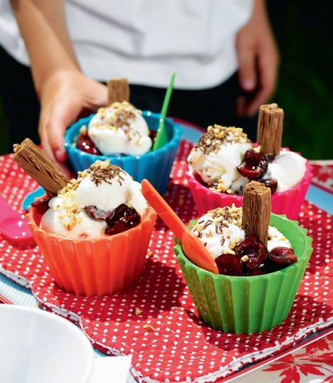 Chocolate cherry knickerbocker glory