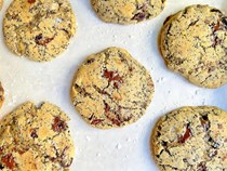 Chocolate cherry poppyseed cookies