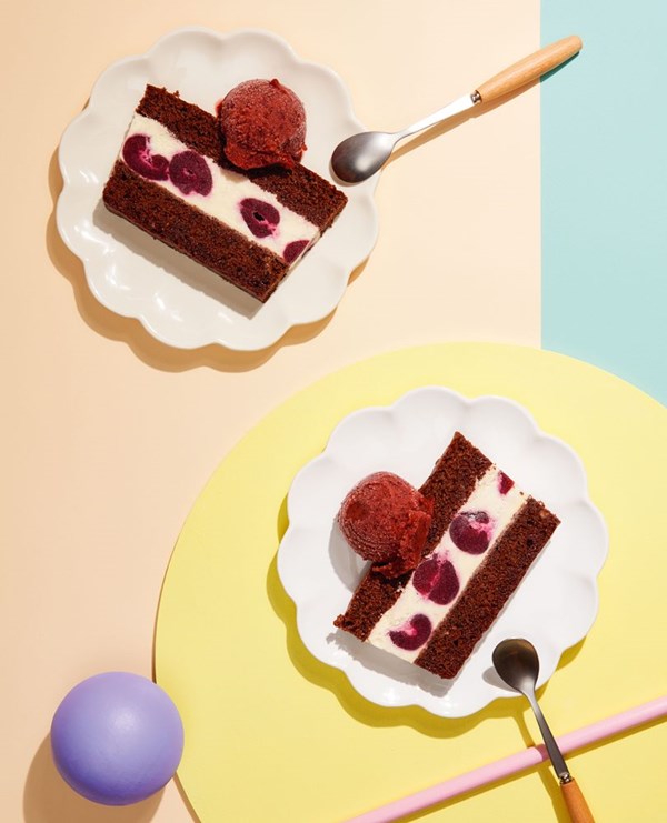 Chocolate cherry semifreddo